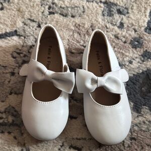 White Kids Shoes with Bow